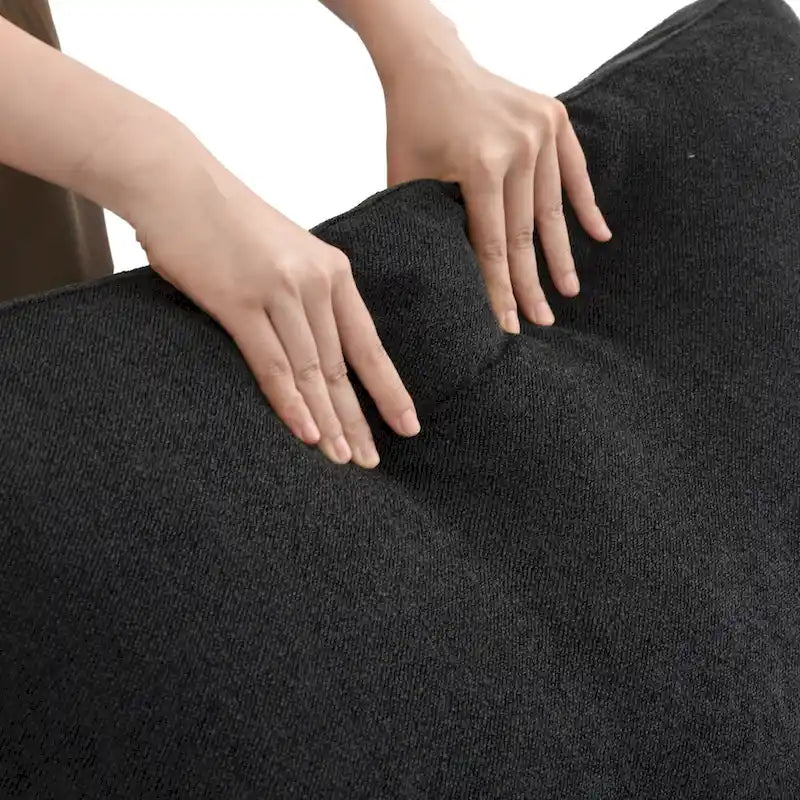 Canapé d'angle moderne en lin en forme de L de 120 pouces avec pouf de rangement