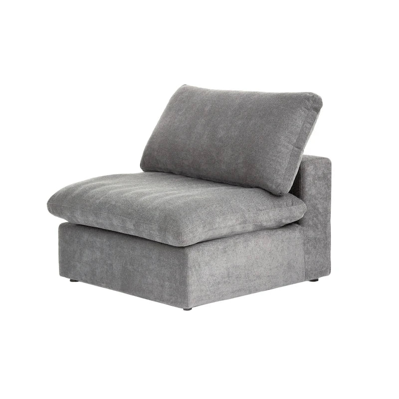 Canapé d'angle moderne en lin en forme de L de 120 pouces avec pouf de rangement