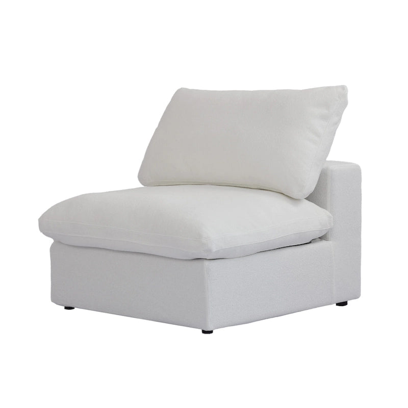 Canapé d'angle moderne en lin en forme de L de 120 pouces avec pouf de rangement