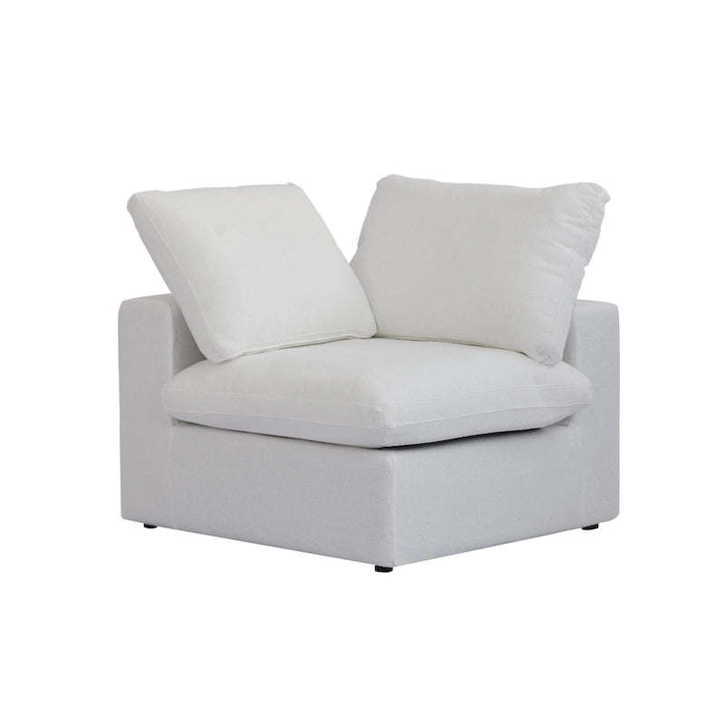 Canapé d'angle moderne en lin en forme de L de 120 pouces avec pouf de rangement