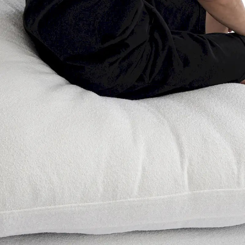 Canapé d'angle moderne en lin en forme de L de 120 pouces avec pouf de rangement