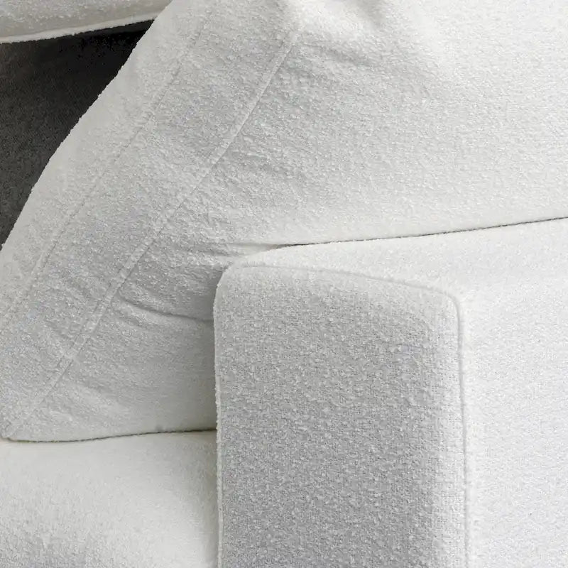 Canapé d'angle moderne en lin en forme de L de 120 pouces avec pouf de rangement