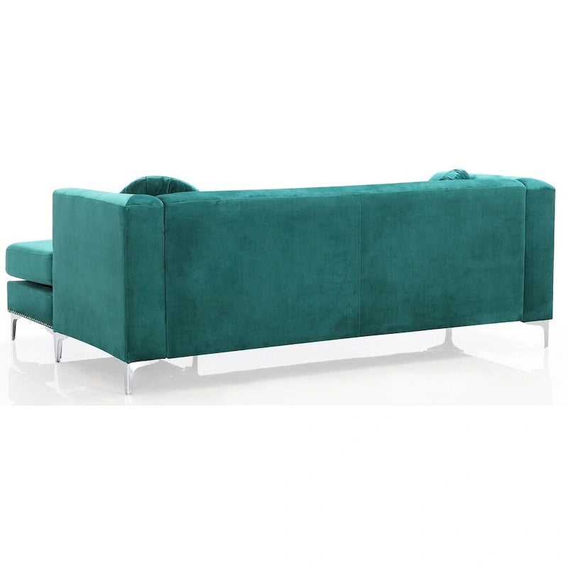 Canapé capitonné Pompano Velvet avec méridienne