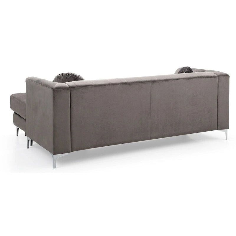 Canapé capitonné Pompano Velvet avec méridienne