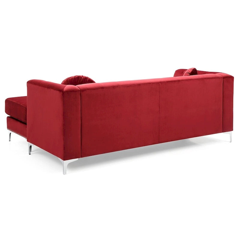 Canapé capitonné Pompano Velvet avec méridienne
