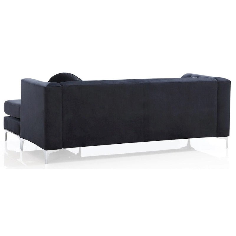 Canapé capitonné Pompano Velvet avec méridienne