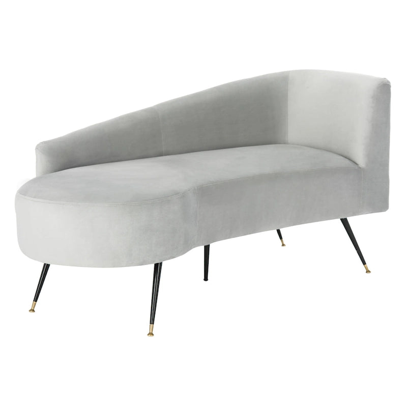 SAFAVIEH Helgrit Causeuse rétro glamour en velours noir et doré - 57,5 L x 27 P x 28 H - 58Lx27Px28H