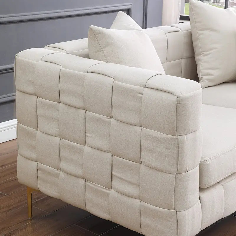 2052 CANAPÉ TISSÉ BEIGE CLAIR 2S, canapé contemporain nouveau concept. canapé tissé fait à la main