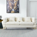 81 Inch Oversized 3 Seater Sectional Sofa, Living Room Comfort Fabric Sectional Sofa - Deep Seating Sectional Sofa, Soft Sitting