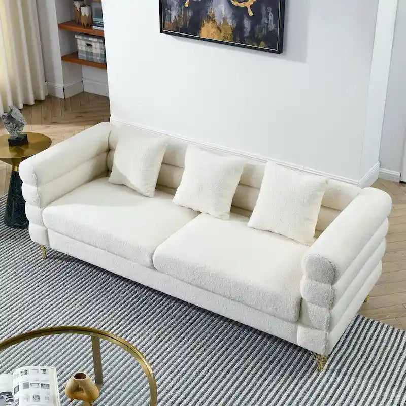 Canapé sectionnel 3 places surdimensionné de 81 pouces, canapé sectionnel en tissu confortable pour salon - Canapé sectionnel à assise profonde, assise moelleuse
