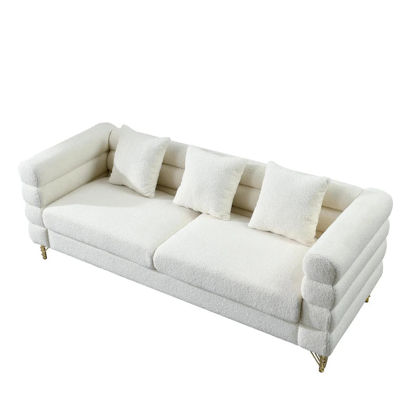 Canapé sectionnel 3 places surdimensionné de 81 pouces, canapé sectionnel en tissu confortable pour salon - Canapé sectionnel à assise profonde, assise moelleuse