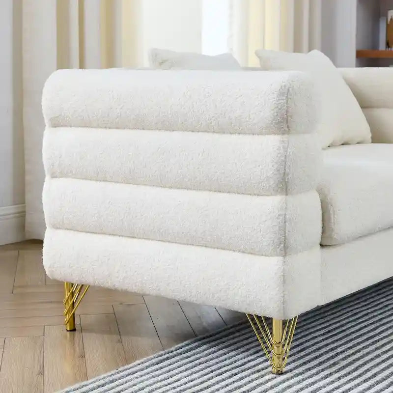 Canapé sectionnel 3 places surdimensionné de 81 pouces, canapé sectionnel en tissu confortable pour salon - Canapé sectionnel à assise profonde, assise moelleuse