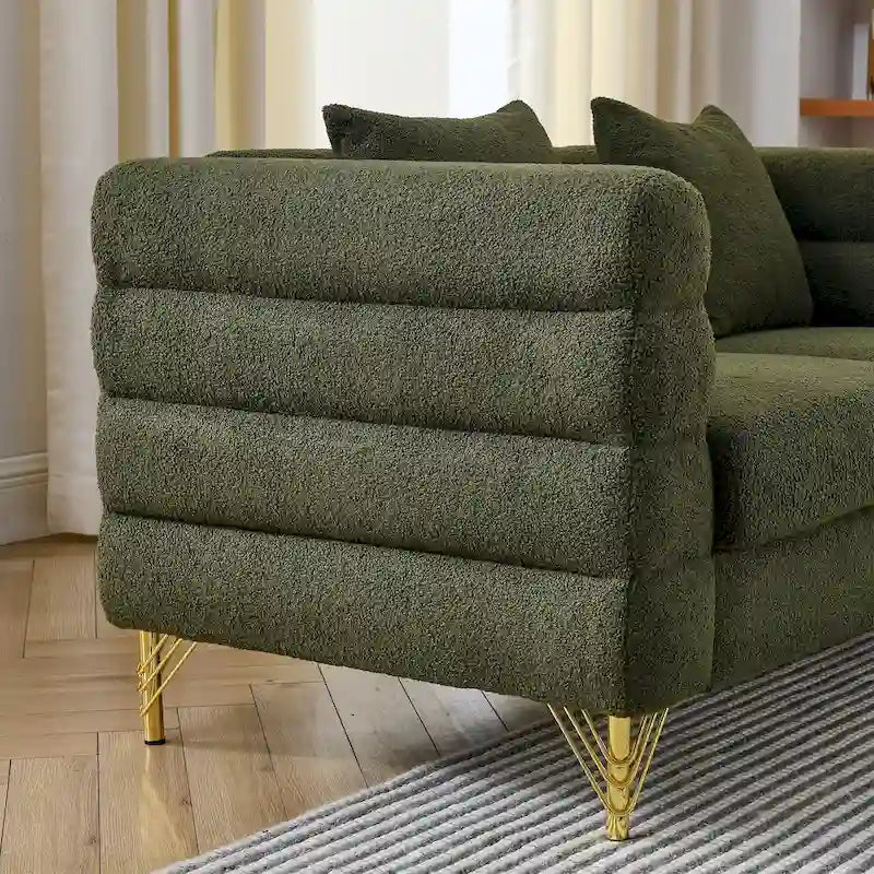 Canapé sectionnel 3 places surdimensionné de 81 pouces, canapé sectionnel en tissu confortable pour salon - Canapé sectionnel à assise profonde, assise moelleuse