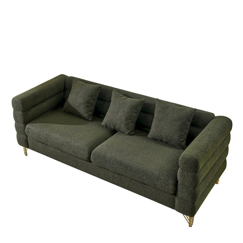 Canapé sectionnel 3 places surdimensionné de 81 pouces, canapé sectionnel en tissu confortable pour salon - Canapé sectionnel à assise profonde, assise moelleuse