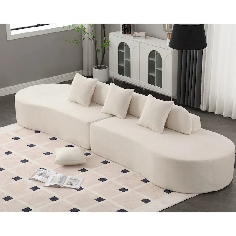 [NOUVEAU] [VIDÉO DISPONIBLE] Canapé d'angle moderne incurvé, canapé en tissu éponge, canapé minimaliste pour salon, appartement