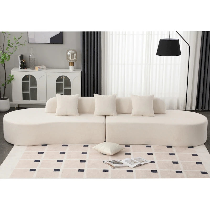 [NOUVEAU] [VIDÉO DISPONIBLE] Canapé d'angle moderne incurvé, canapé en tissu éponge, canapé minimaliste pour salon, appartement