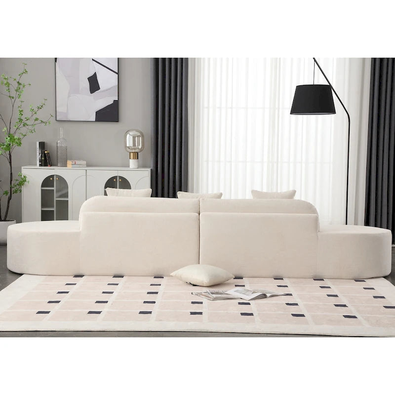 [NOUVEAU] [VIDÉO DISPONIBLE] Canapé d'angle moderne incurvé, canapé en tissu éponge, canapé minimaliste pour salon, appartement