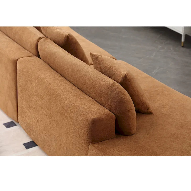 [NOUVEAU] [VIDÉO DISPONIBLE] Canapé d'angle moderne incurvé, canapé en tissu éponge, canapé minimaliste pour salon, appartement