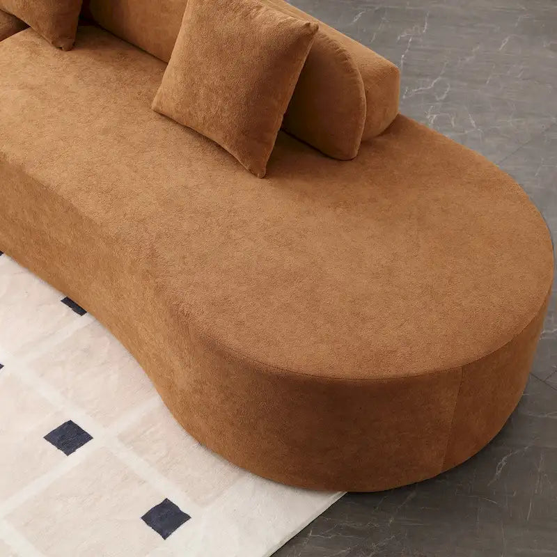 [NOUVEAU] [VIDÉO DISPONIBLE] Canapé d'angle moderne incurvé, canapé en tissu éponge, canapé minimaliste pour salon, appartement