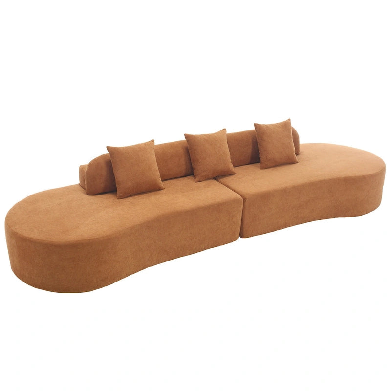 [NOUVEAU] [VIDÉO DISPONIBLE] Canapé d'angle moderne incurvé, canapé en tissu éponge, canapé minimaliste pour salon, appartement