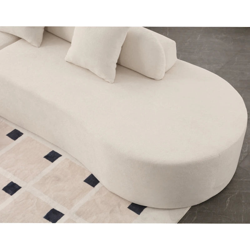 [NOUVEAU] [VIDÉO DISPONIBLE] Canapé d'angle moderne incurvé, canapé en tissu éponge, canapé minimaliste pour salon, appartement
