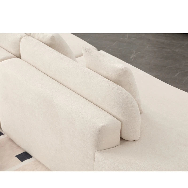 [NOUVEAU] [VIDÉO DISPONIBLE] Canapé d'angle moderne incurvé, canapé en tissu éponge, canapé minimaliste pour salon, appartement