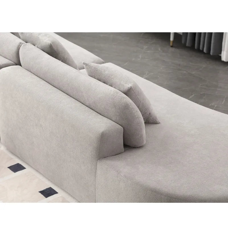 [NOUVEAU] [VIDÉO DISPONIBLE] Canapé d'angle moderne incurvé, canapé en tissu éponge, canapé minimaliste pour salon, appartement