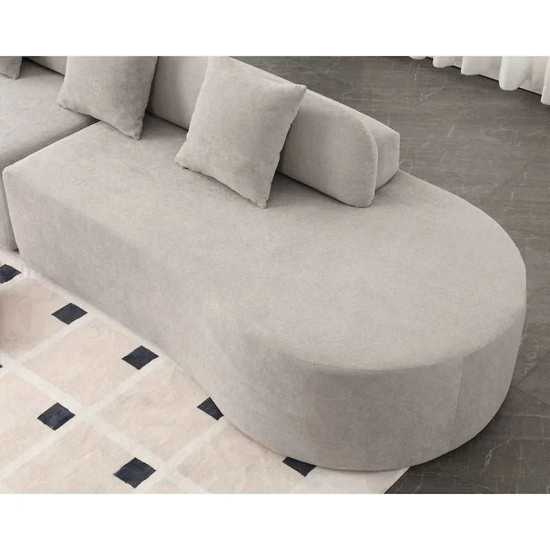 [NOUVEAU] [VIDÉO DISPONIBLE] Canapé d'angle moderne incurvé, canapé en tissu éponge, canapé minimaliste pour salon, appartement