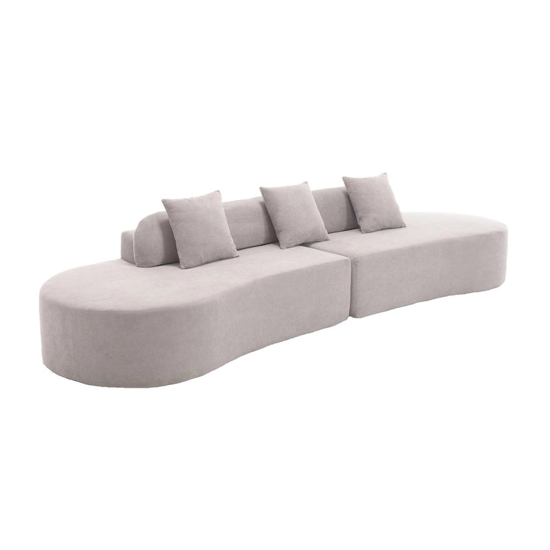 [NOUVEAU] [VIDÉO DISPONIBLE] Canapé d'angle moderne incurvé, canapé en tissu éponge, canapé minimaliste pour salon, appartement