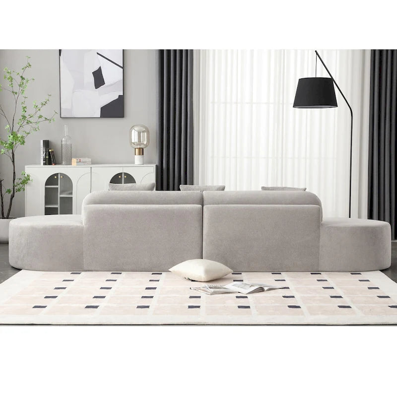[NOUVEAU] [VIDÉO DISPONIBLE] Canapé d'angle moderne incurvé, canapé en tissu éponge, canapé minimaliste pour salon, appartement