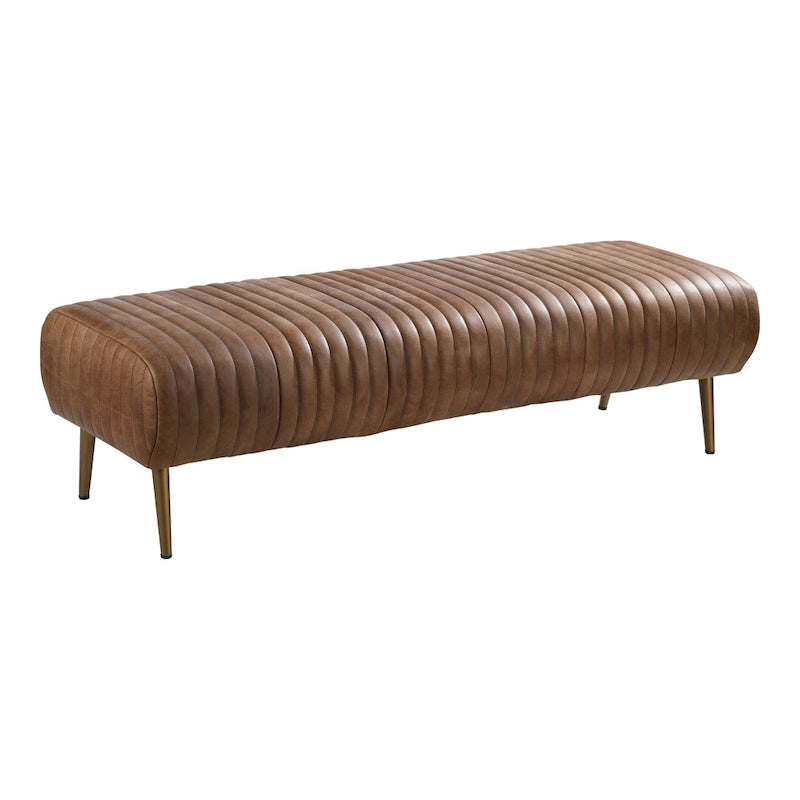 Banc moderne en cuir nervuré Aurelle Home