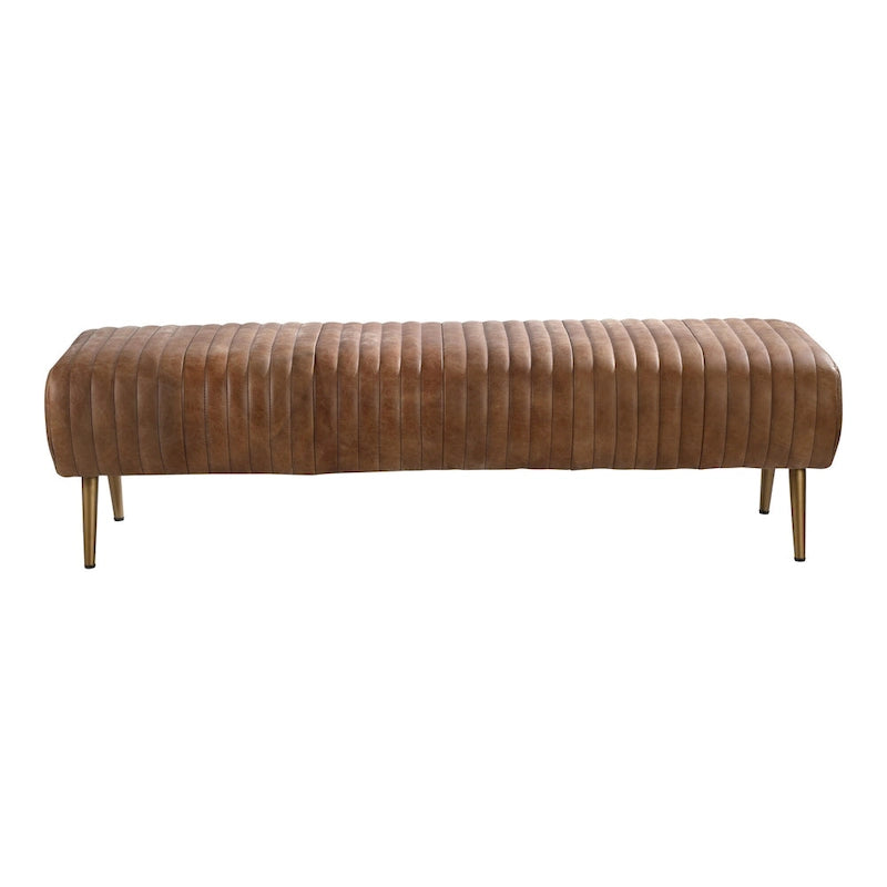 Banc moderne en cuir nervuré Aurelle Home