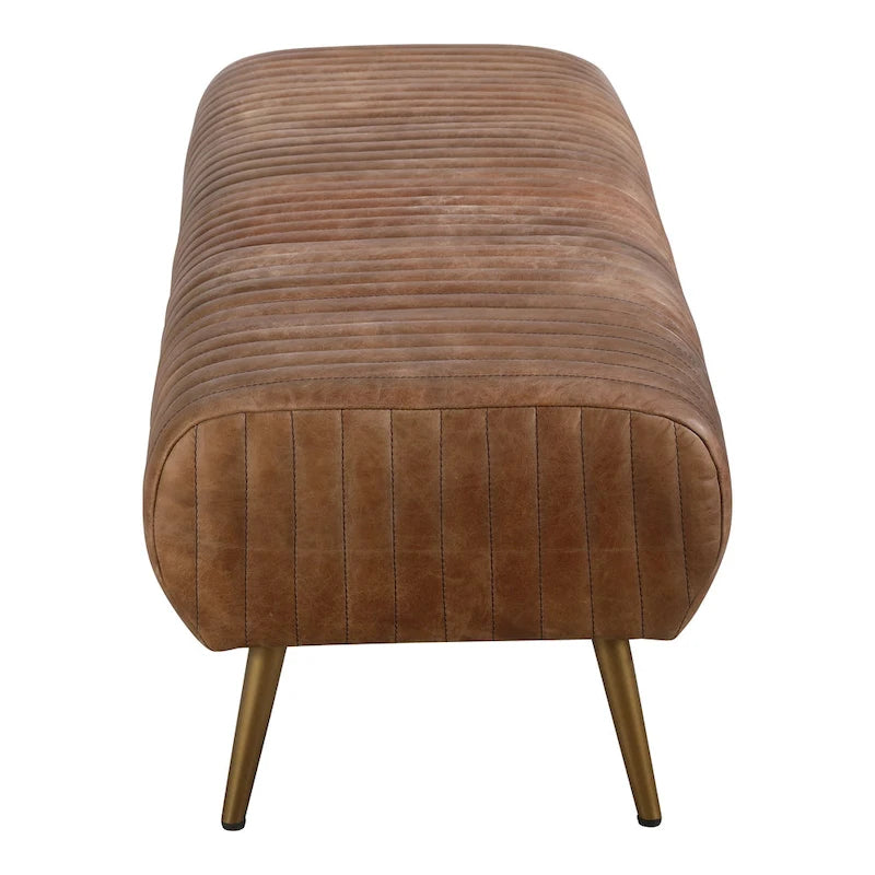 Banc moderne en cuir nervuré Aurelle Home