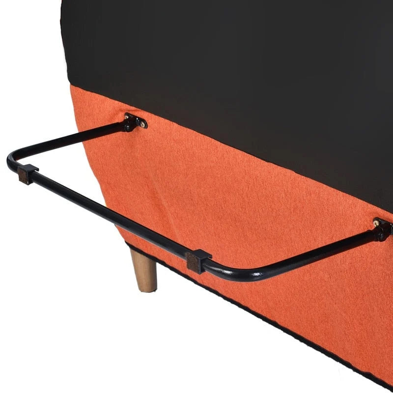 Canapé, causeuse antiques colorés, pieds en bois massif