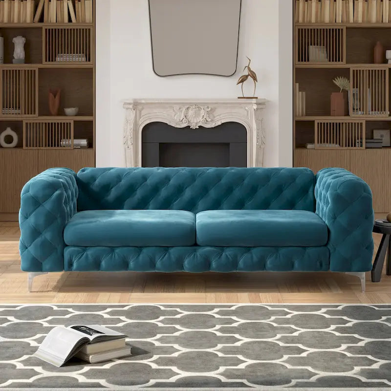 Canapé Chesterfield en velours touffeté Corvus Aosta