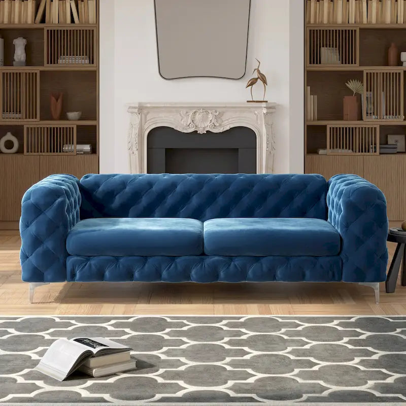 Canapé Chesterfield en velours touffeté Corvus Aosta