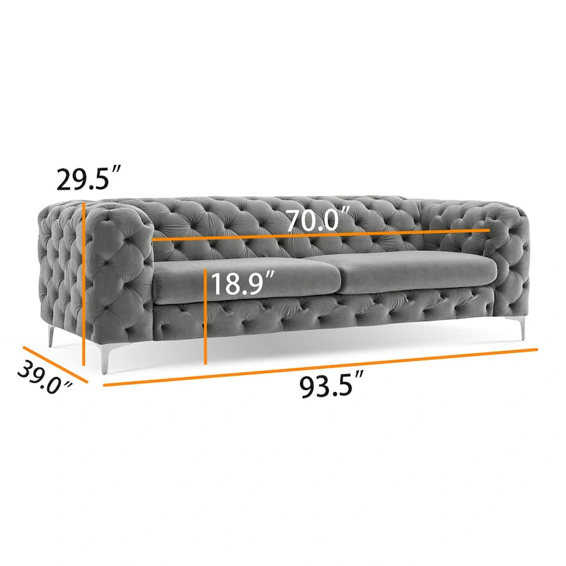 Canapé Chesterfield en velours touffeté Corvus Aosta