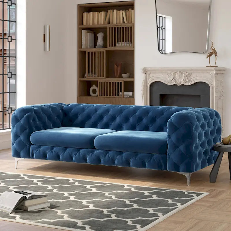 Canapé Chesterfield en velours touffeté Corvus Aosta
