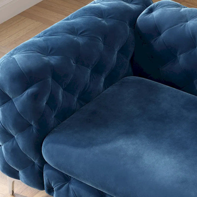Canapé Chesterfield en velours touffeté Corvus Aosta