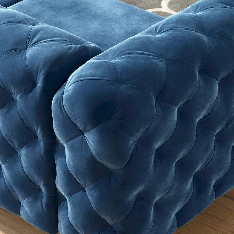 Canapé Chesterfield en velours touffeté Corvus Aosta