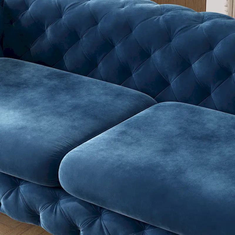 Canapé Chesterfield en velours touffeté Corvus Aosta