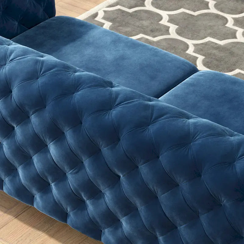 Canapé Chesterfield en velours touffeté Corvus Aosta