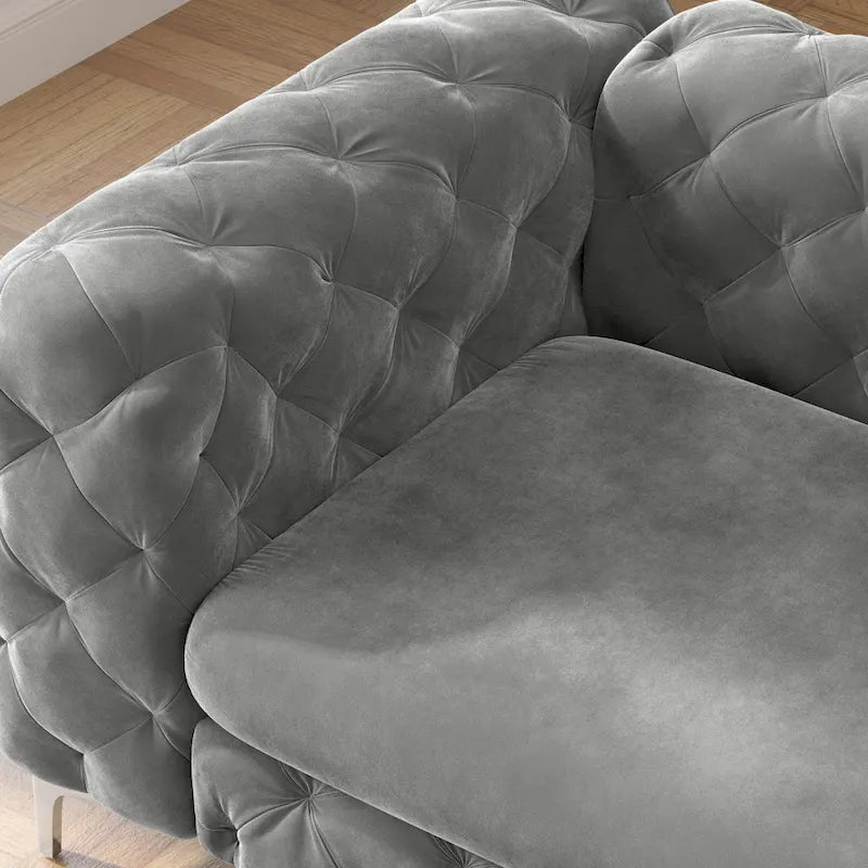 Canapé Chesterfield en velours touffeté Corvus Aosta