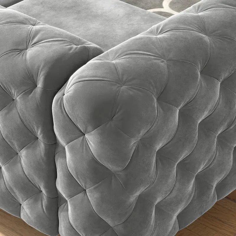 Canapé Chesterfield en velours touffeté Corvus Aosta