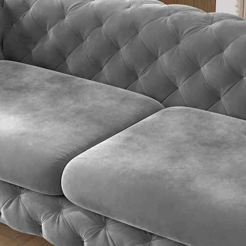 Canapé Chesterfield en velours touffeté Corvus Aosta