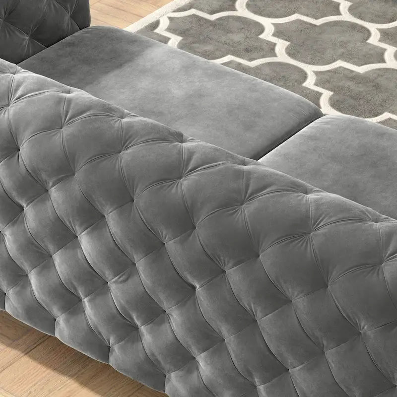 Canapé Chesterfield en velours touffeté Corvus Aosta