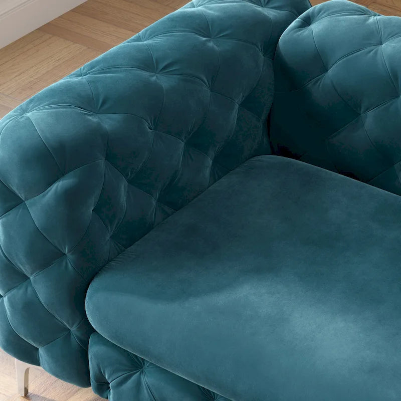 Canapé Chesterfield en velours touffeté Corvus Aosta