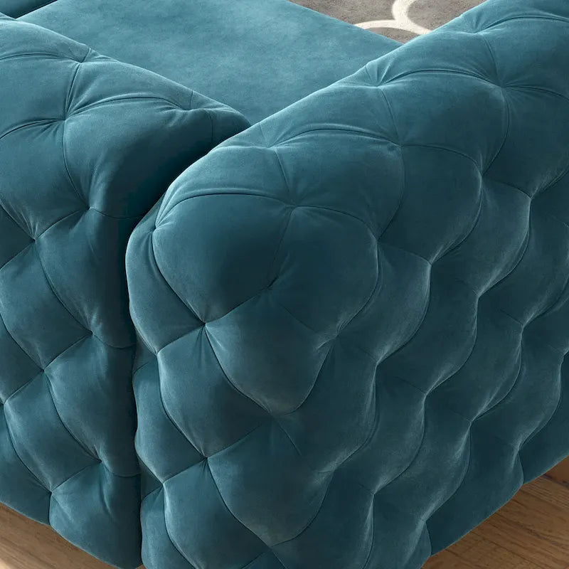 Canapé Chesterfield en velours touffeté Corvus Aosta