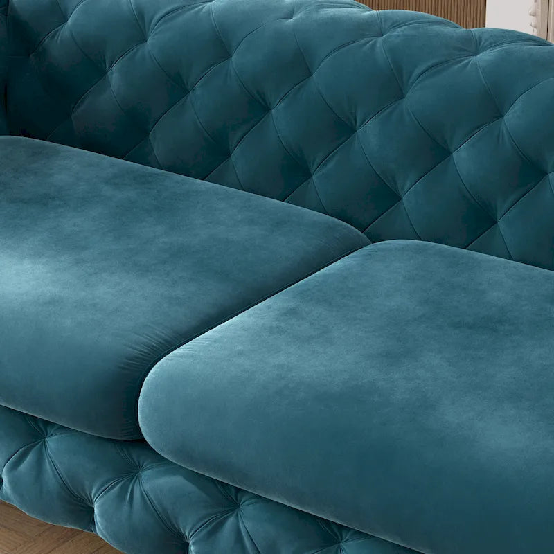 Canapé Chesterfield en velours touffeté Corvus Aosta