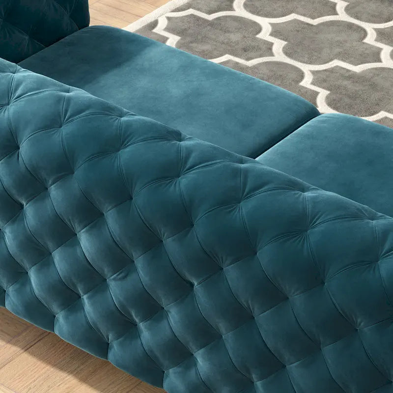 Canapé Chesterfield en velours touffeté Corvus Aosta